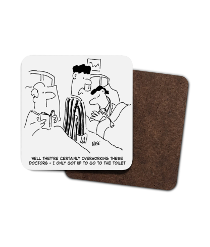 Single Hardboard Coaster doctor-overworked-sleeping