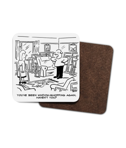 Single Hardboard Coaster window-shopping