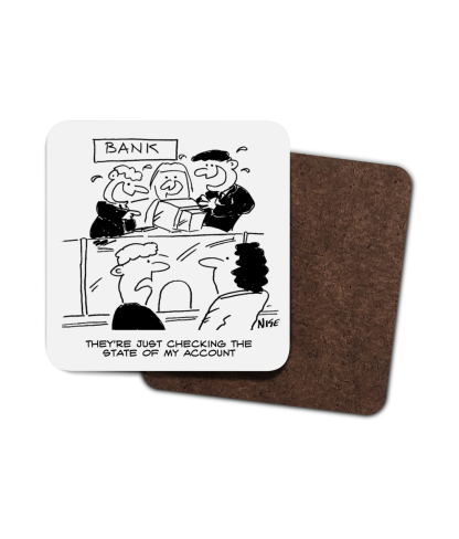 Single Hardboard Coaster checking-bank-account